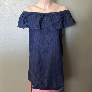 Faded Glory Off the Shoulder Chambray Dress